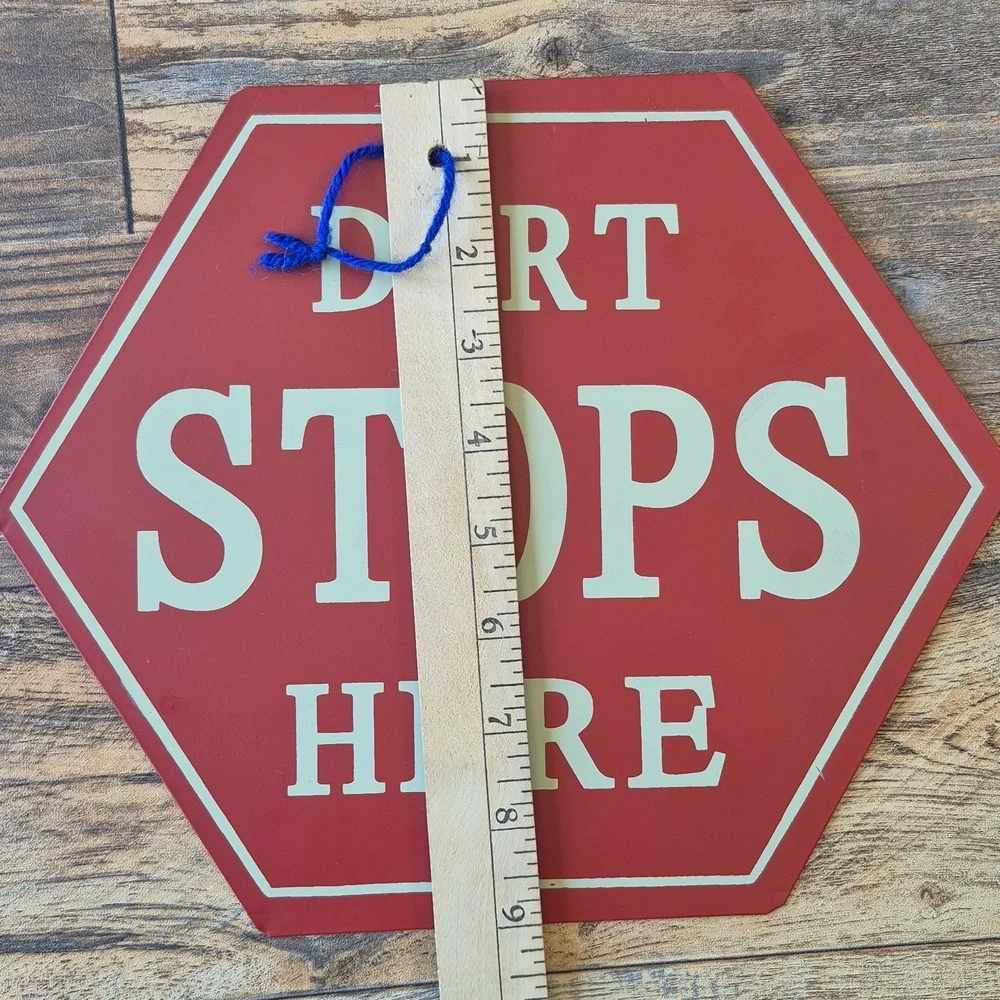 Laundry Room Vintage Metal Sign Set Of 2 Cute Red Stop Sign Yellow Caution Sign